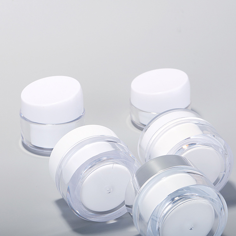 White Color PS Double Layer Plastic Face Cream Neck Body Cream Packaging Container Jar 20g 30g 50g