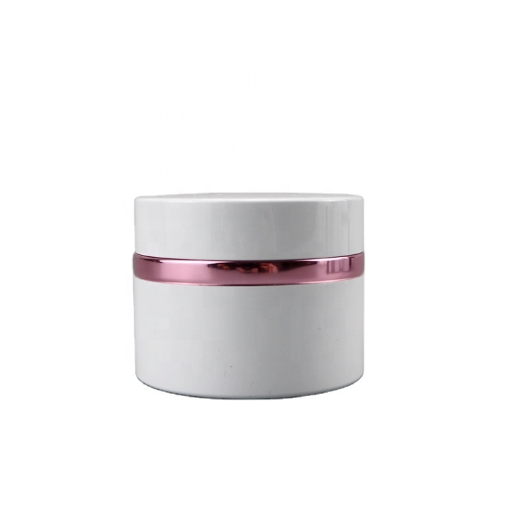 White  Colour Cosmetic Plastic Jar  With White Cover 100g 200g 250g