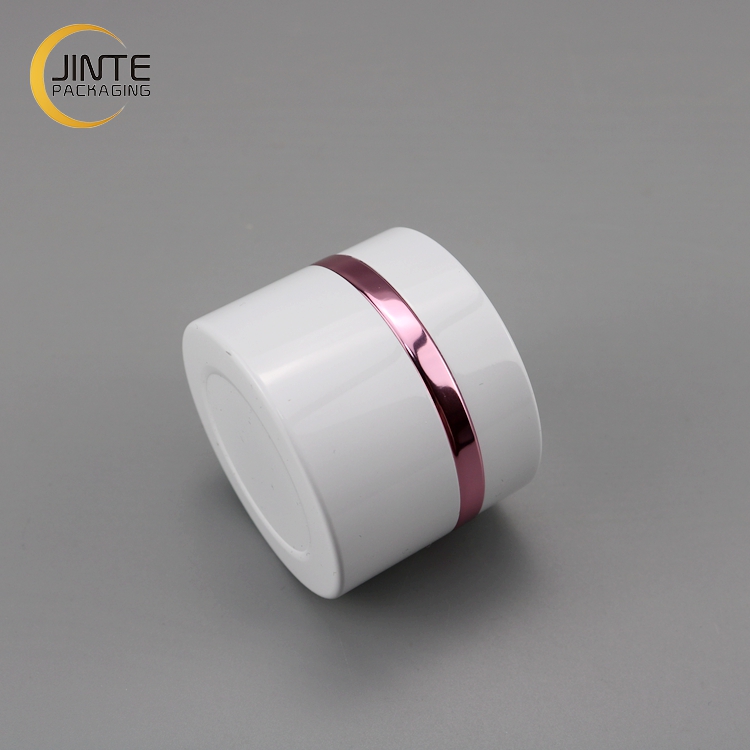 White Colour Cosmetic Plastic Jar With White Cover 100g 200g 250g