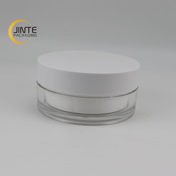White Cosmetic Frosted Plastic Double Wall Scrub Body Cream Jar 100g 200g for Hair Butter Container