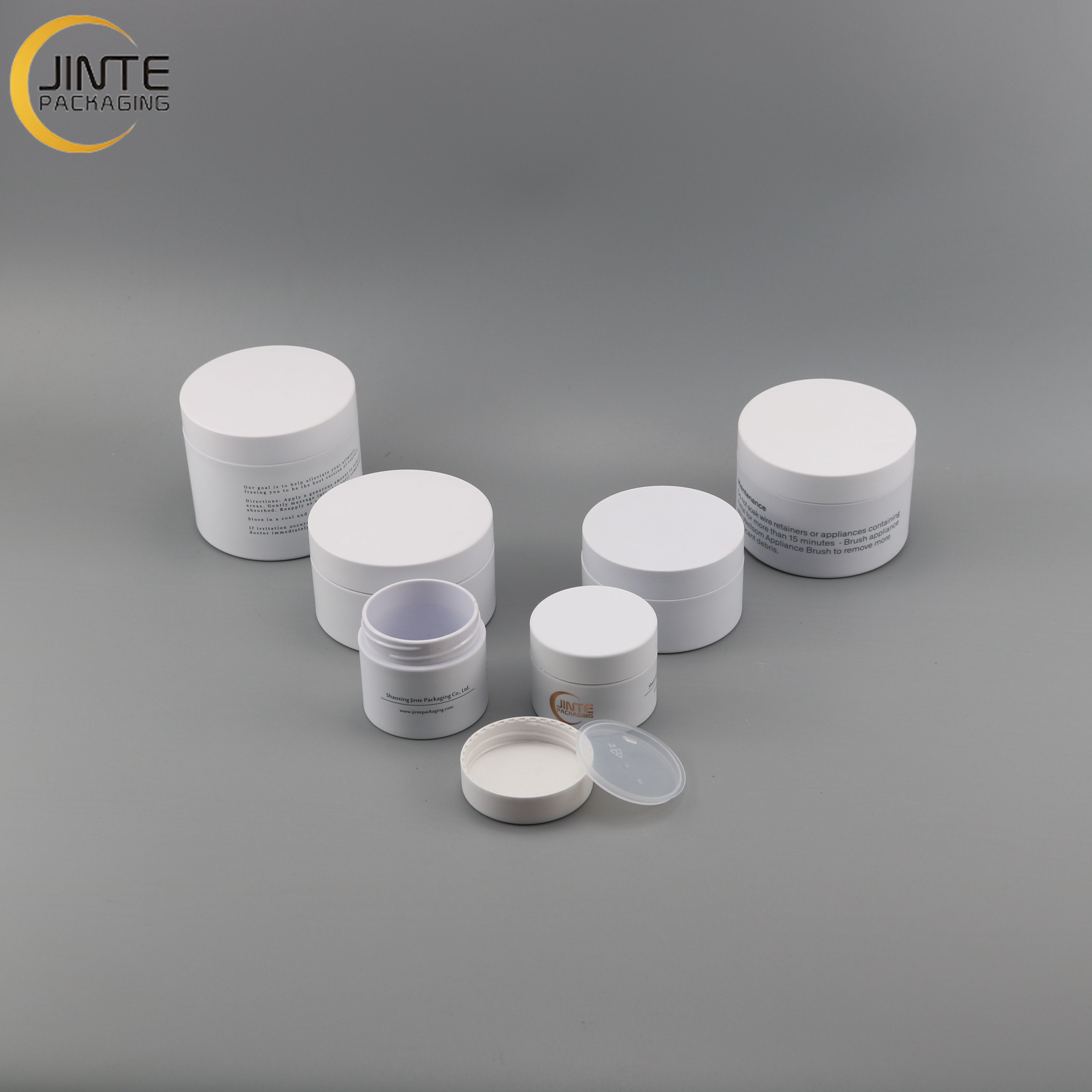 White Cosmetic PETG Jar 10g 20g 50g With White Cover