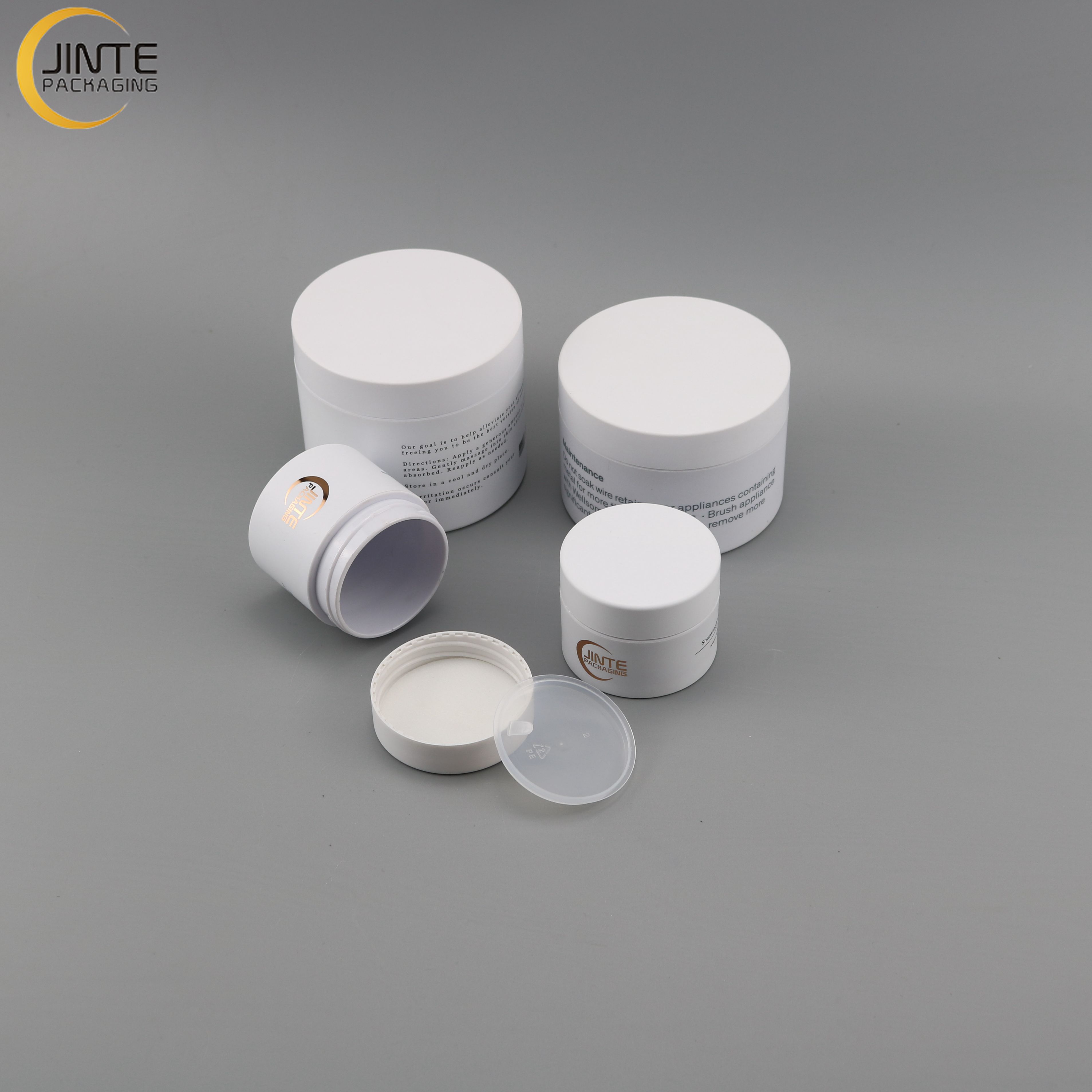 White Cosmetic PETG Jar 10g 20g 50g With White Cover