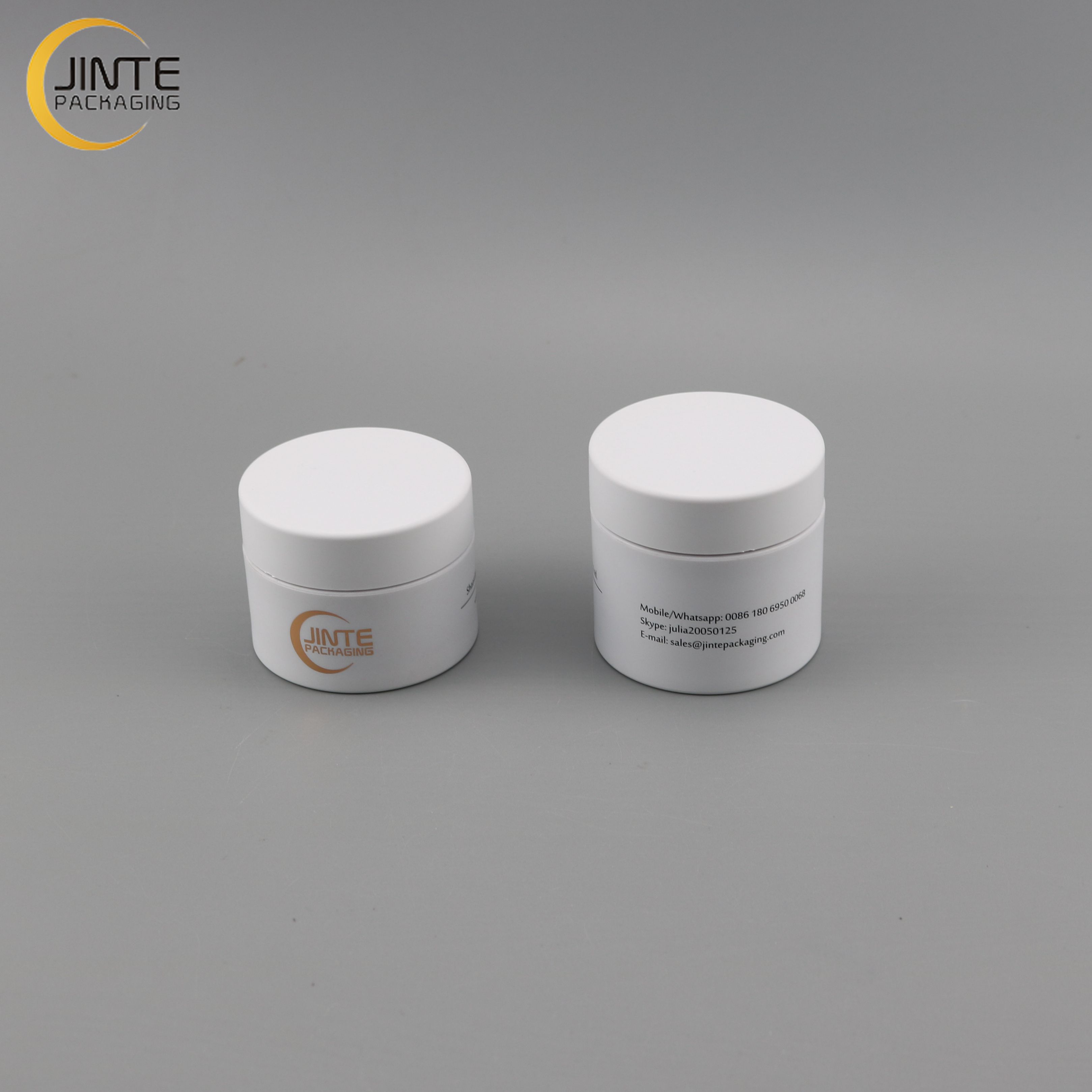 White Cosmetic PETG Jar 10g 20g 50g With White Cover