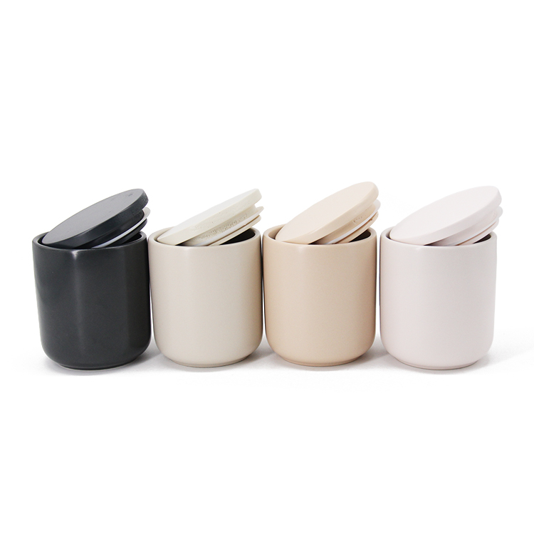 White Empty Massage Custom Clear Scented Frosted Matte Amber Black Glass Candle Jar With Wooden Lid And Box