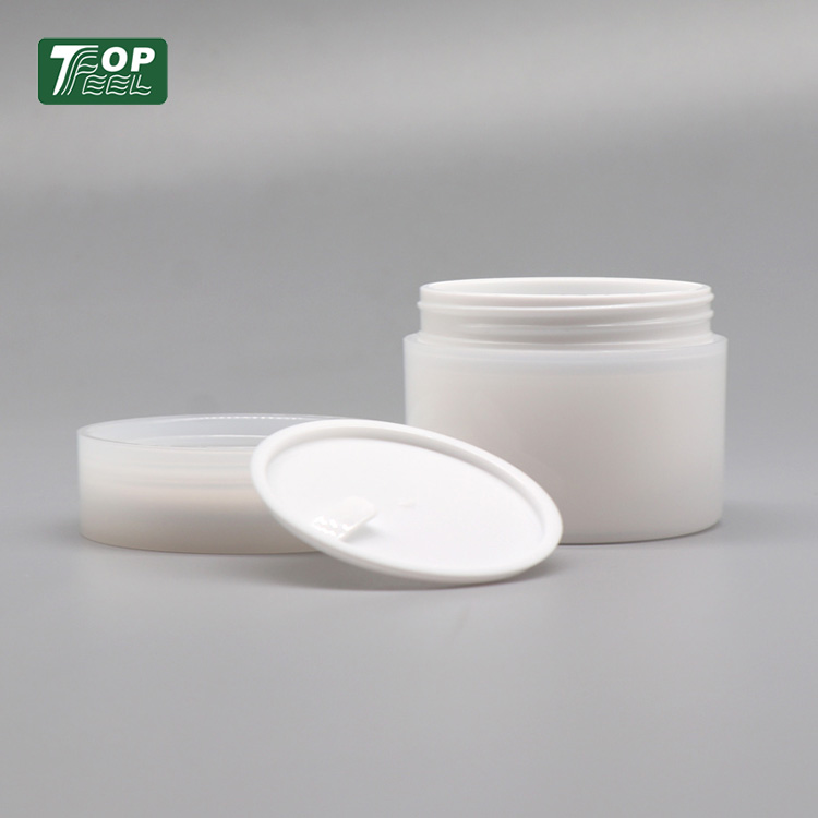 White Face Cream Jar PP Double Wall 30ml 50ml Plastic Cosmetic Jars with Screw Lid
