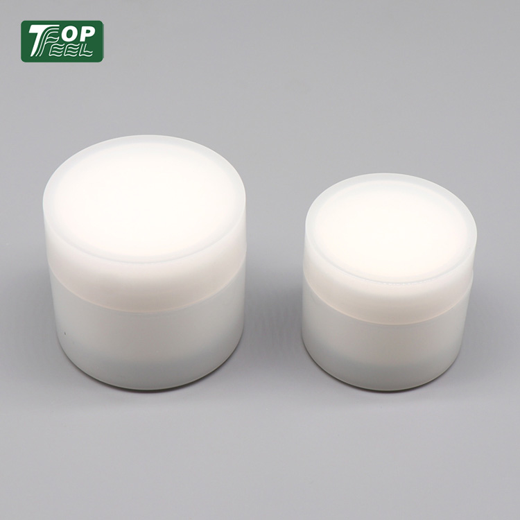 White Face Cream Jar PP Double Wall 30ml 50ml Plastic Cosmetic Jars with Screw Lid