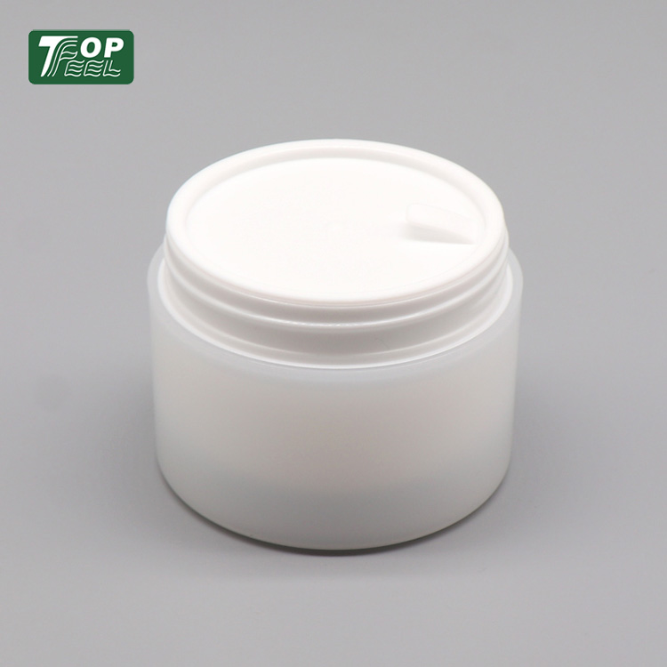 White Face Cream Jar PP Double Wall 30ml 50ml Plastic Cosmetic Jars with Screw Lid