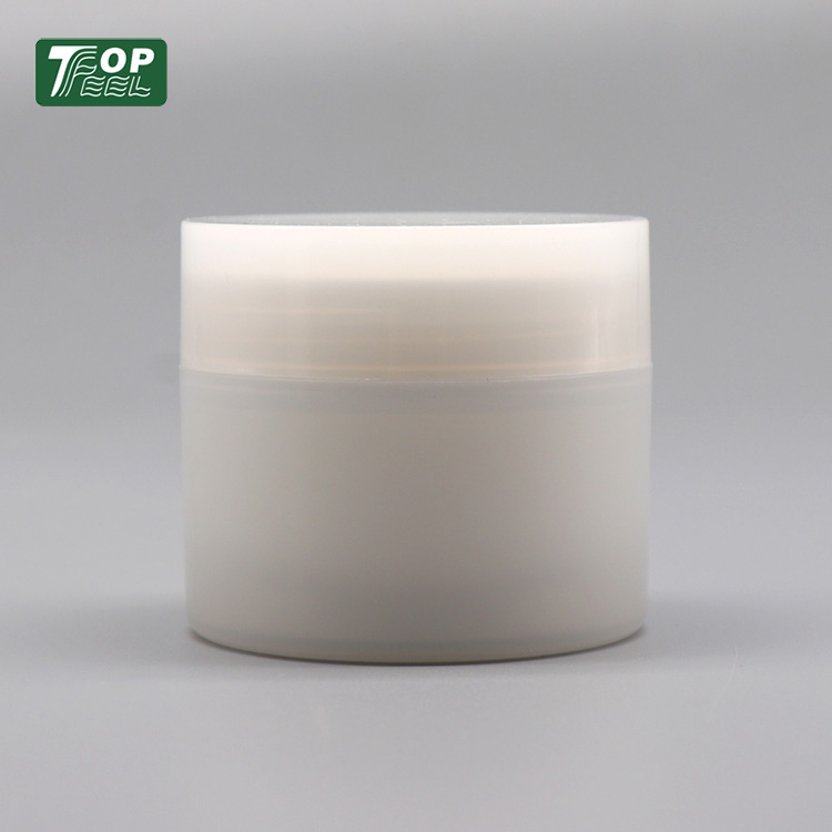 White Face Cream Jar PP Double Wall 30ml 50ml Plastic Cosmetic Jars with Screw Lid