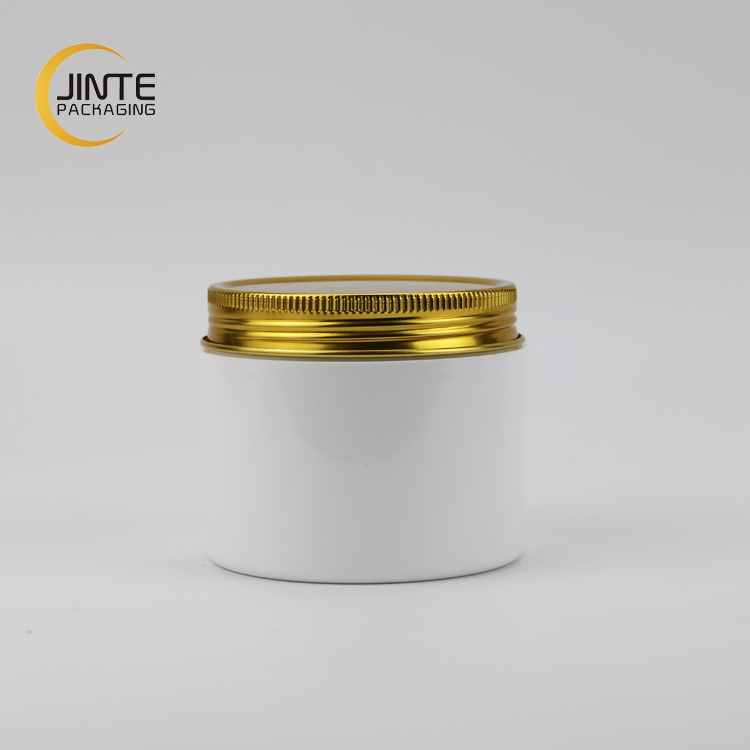 White Frosted Cosmetic Jars With Leakproof Gold Lid Or Silver Aluminum Screw Cap