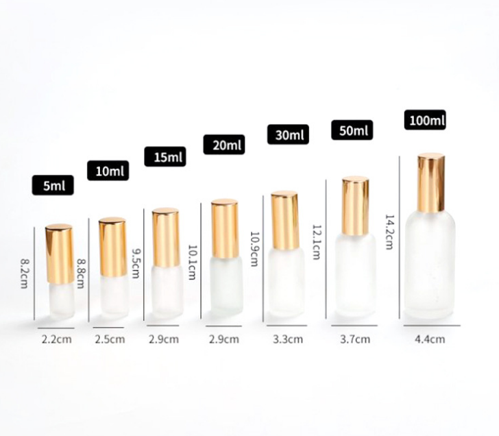 White Frosted Glass Pump Perfume Spray Mist Cosmetic Bottles 5ml 10ml 15ml 30ml 50ml 100ml