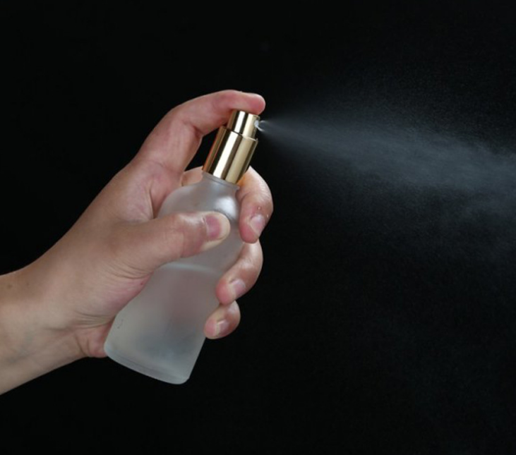 White Frosted Glass Pump Perfume Spray Mist Cosmetic Bottles 5ml 10ml 15ml 30ml 50ml 100ml