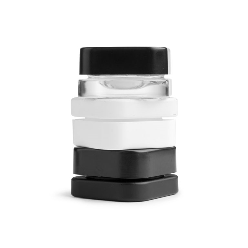 White Glass Concentrate Container Ceramic Jar With Child Resistant Lid 5ml 7ml 9ml