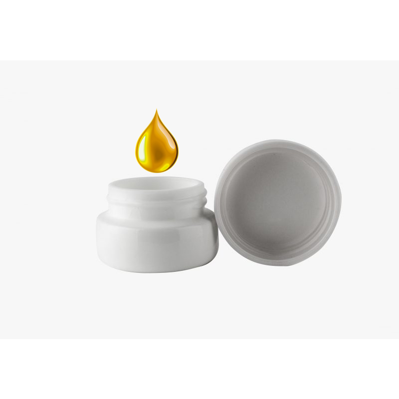 White Glass Concentrate Container Ceramic Jar With Child Resistant Lid 5ml 7ml 9ml