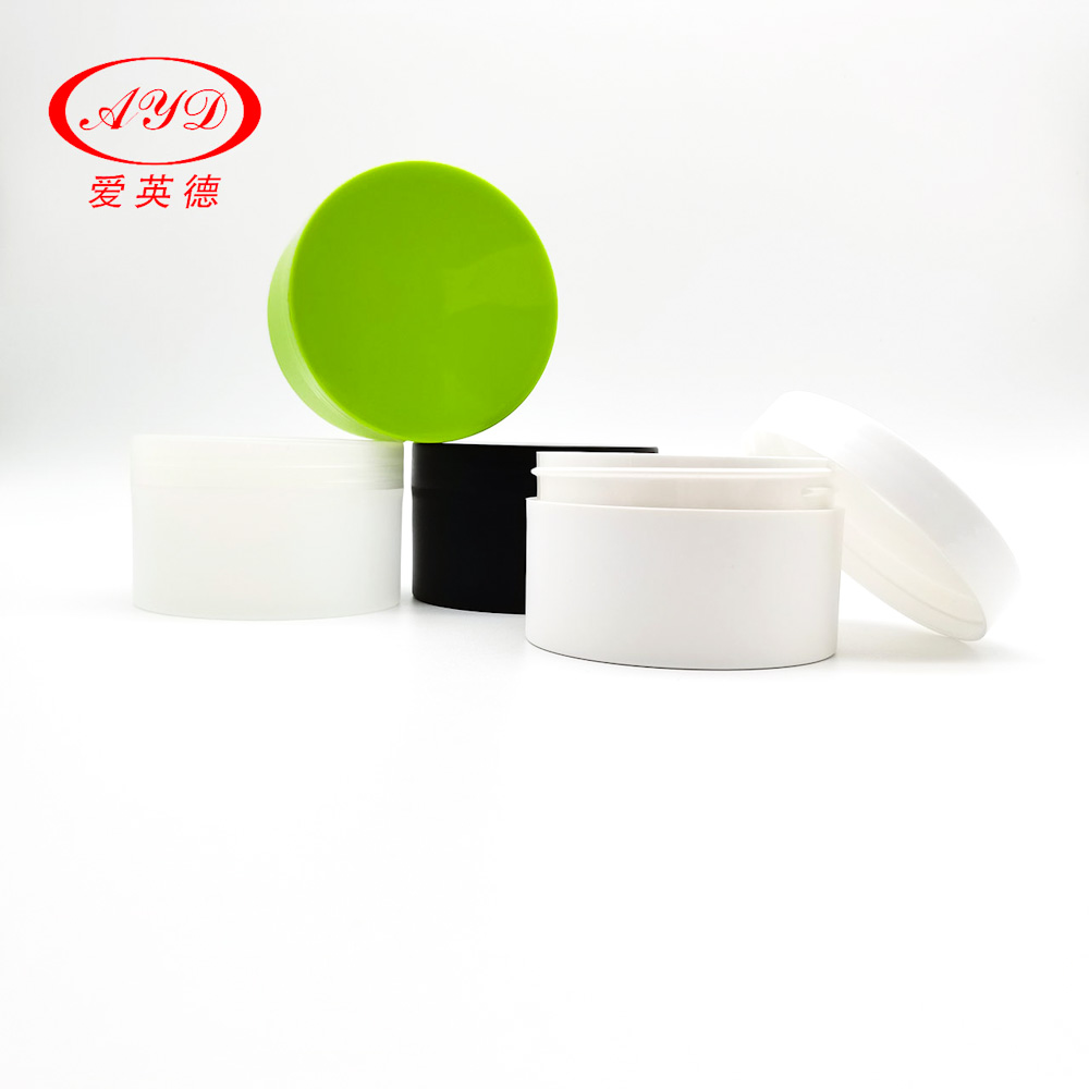 White Green Transparent Cream Jar 200ml Cosmetic Empty Hair Wax Container Single Thick Wall Jar