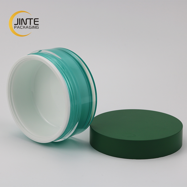 White Inner Painted Green 30g 50g Acrylic Cosmetic Jar Wholesale Manufacturer