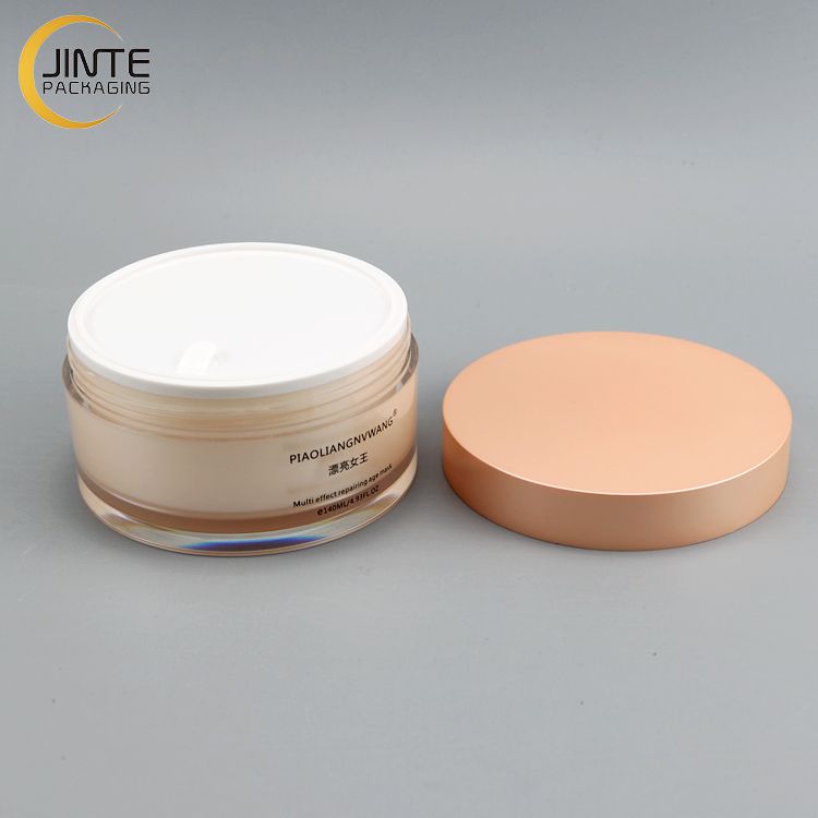 White Inner Transparent  Acrylic Cosmetic Jar 100g 200g For Cream