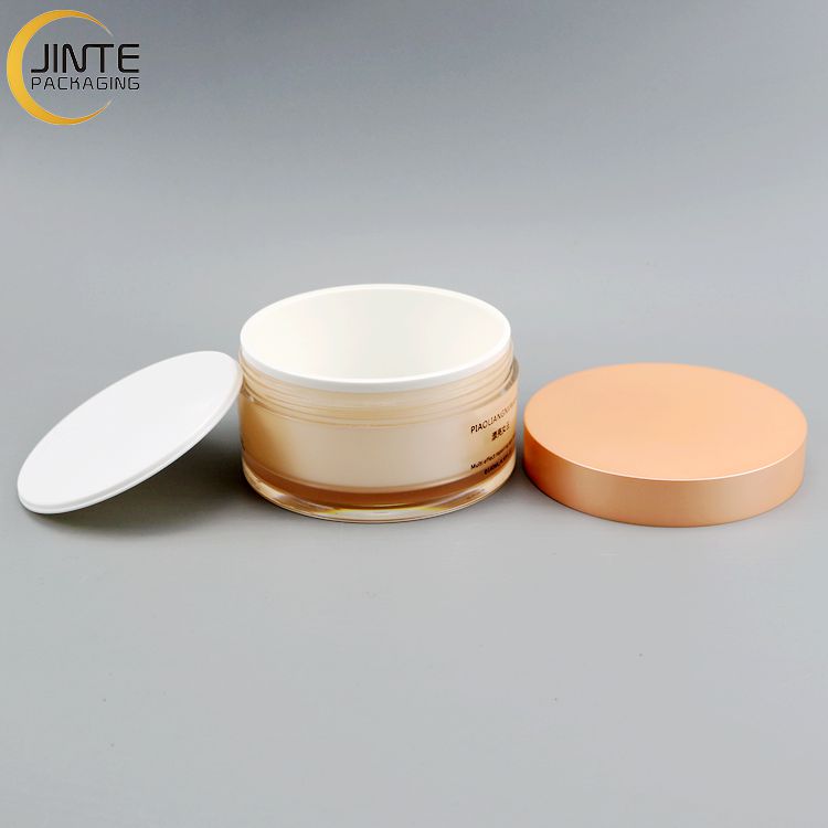 White Inner Transparent Acrylic Cosmetic Jar 100g 200g For Cream