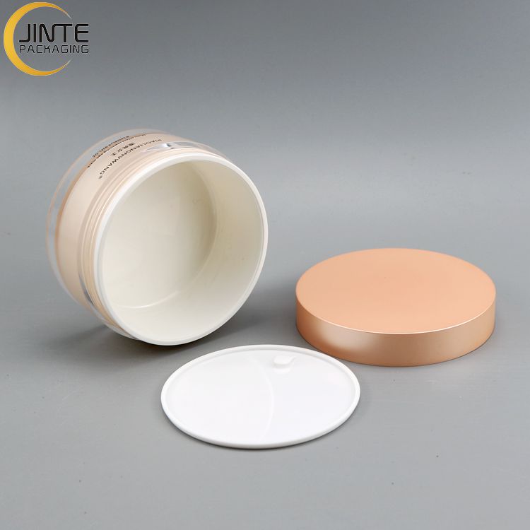 White Inner Transparent Acrylic Cosmetic Jar 100g 200g For Cream