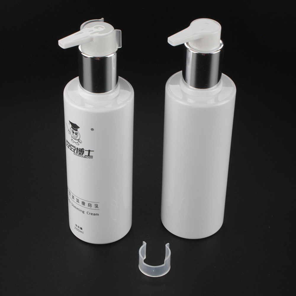 White Oval PET20 Plastic Lotion Pump Bottle, 20ml 50ml 150ml 200ml Cosmetic Pack