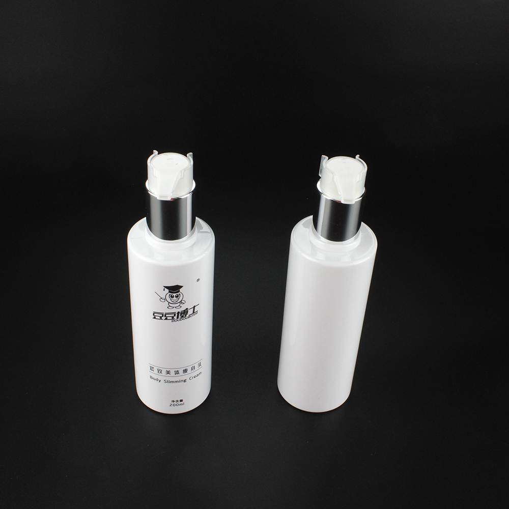 White Oval PET20 Plastic Lotion Pump Bottle, 20ml 50ml 150ml 200ml Cosmetic Pack
