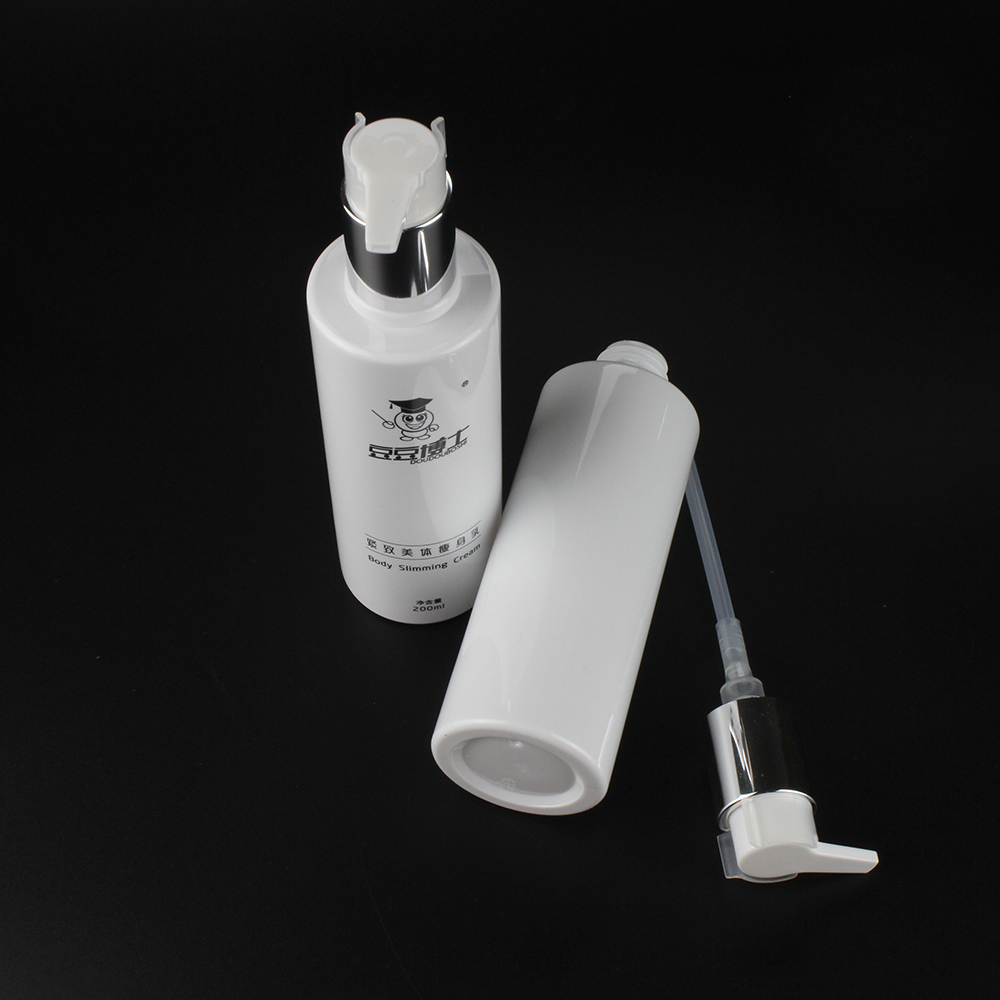 White Oval PET20 Plastic Lotion Pump Bottle, 20ml 50ml 150ml 200ml Cosmetic Pack