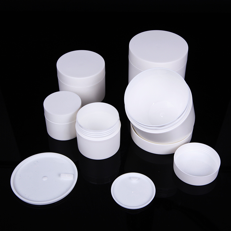 White PP plastic double wall 4oz 2oz 1oz cosmetic jar