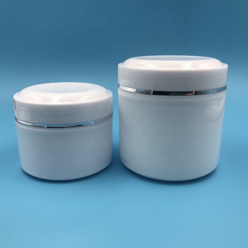 White PP plastic jar 300ml 350ml 400ml 450ml 500ml 600ml 1000ml with spoons and gasket