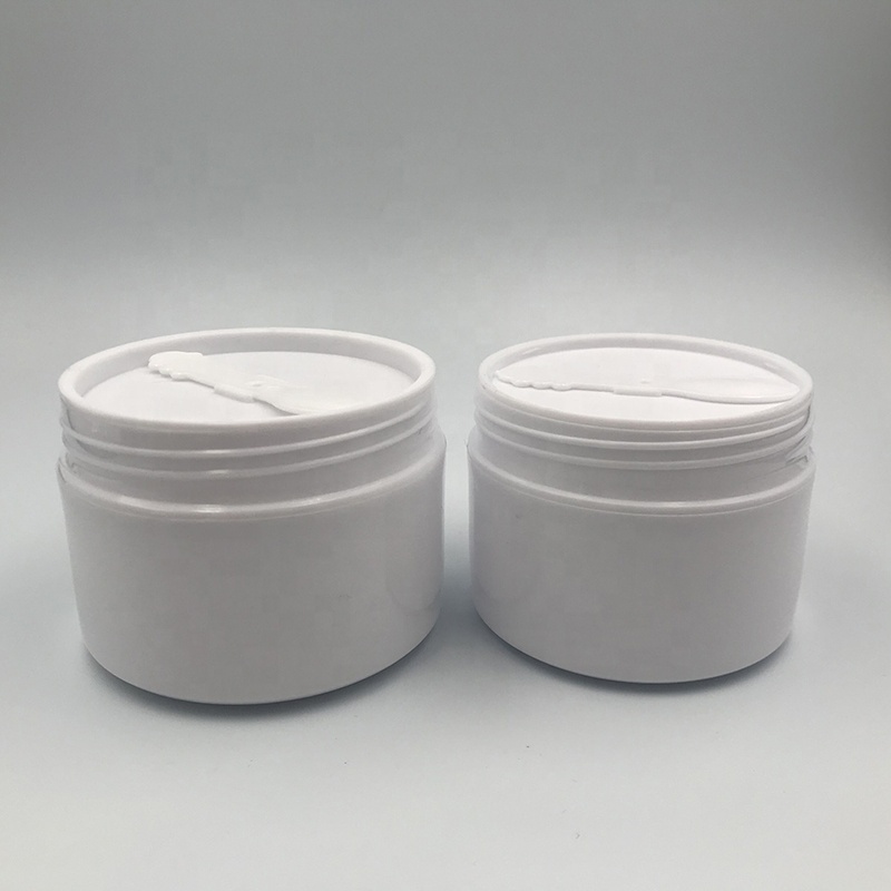 White PP plastic jar 300ml 350ml 400ml 450ml 500ml 600ml 1000ml with spoons and gasket