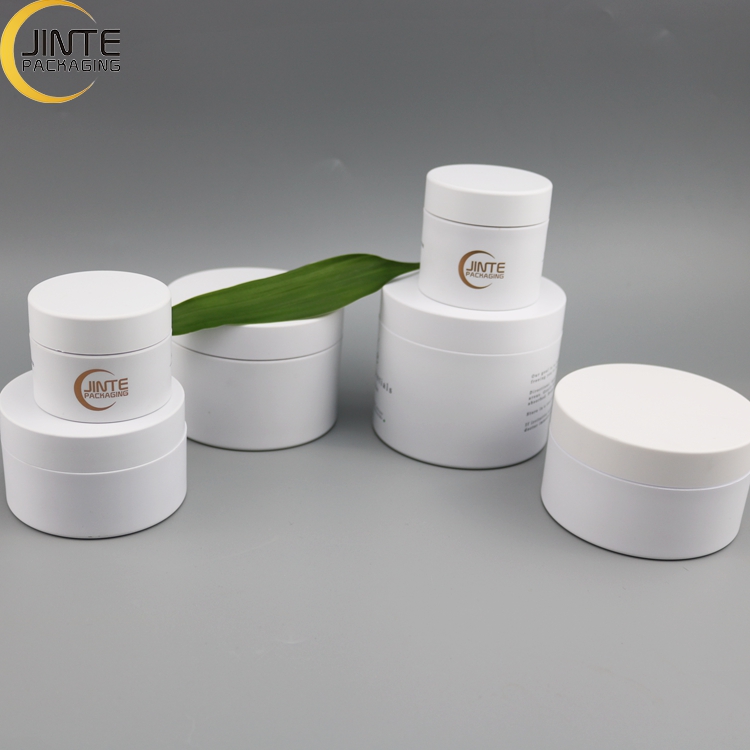 White Plastic Cosmetic PETG Jar 10g 20g 50g 8oz Jars For Hair Cream Containers