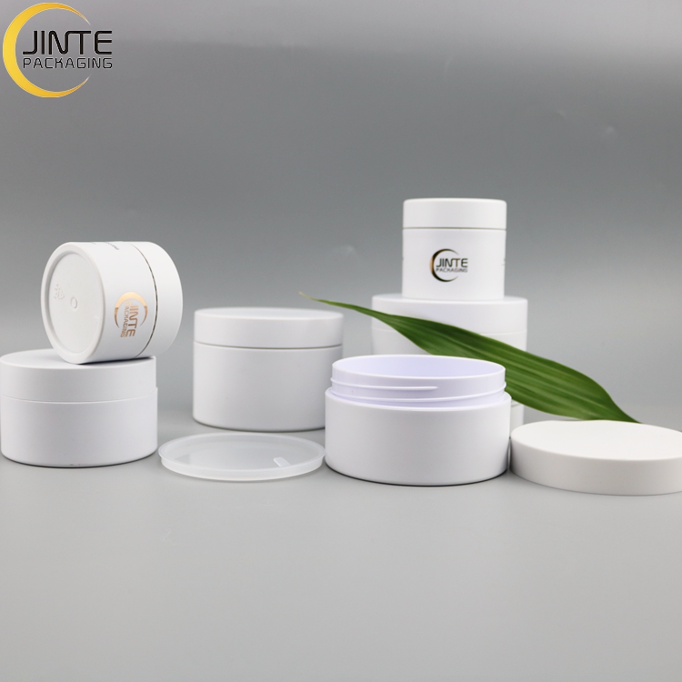 White Plastic Cosmetic PETG Jar 10g 20g 50g 8oz Jars For Hair Cream Containers