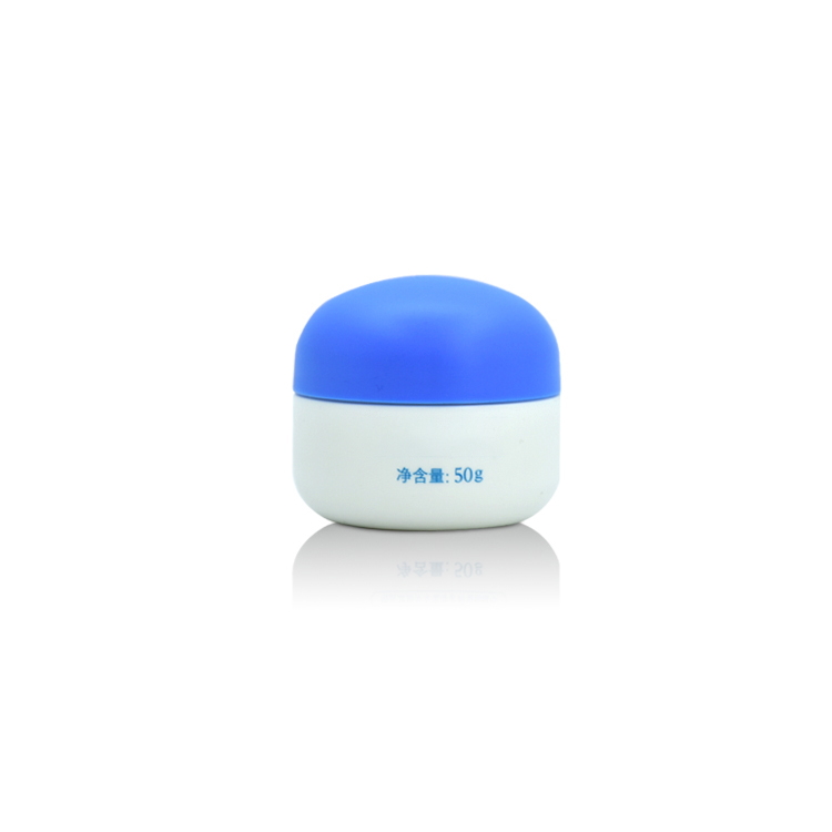White Plastic Empty Container Jars Pot Cosmetic Hand Cream Facial Mask Lotion Cream Jar with Blue Screw Cap