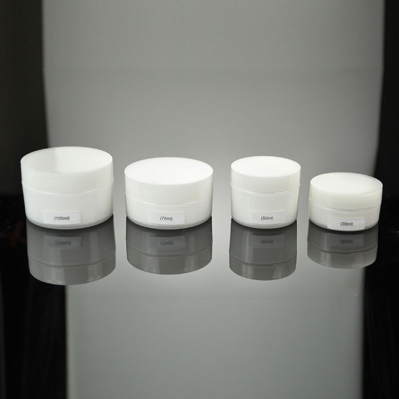 White Plastic PP double wall Cosmetic Cream jar