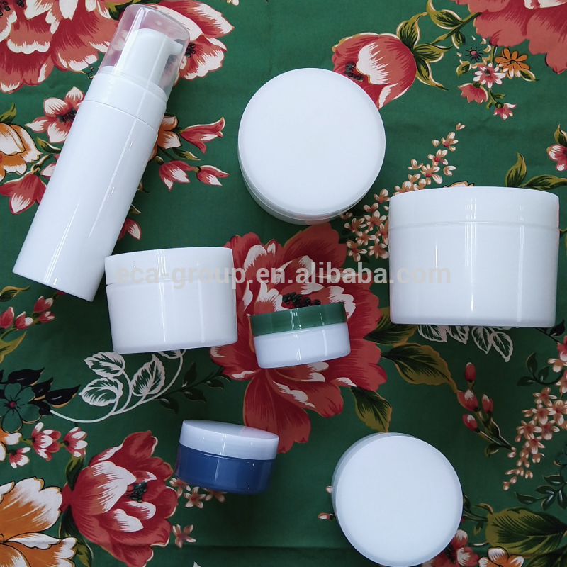 White Plastic PP double wall Cosmetic Cream jar