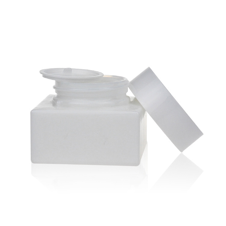 White Porcelain Glass Lotion Pump Bottle and Cosmetic Cream Jar