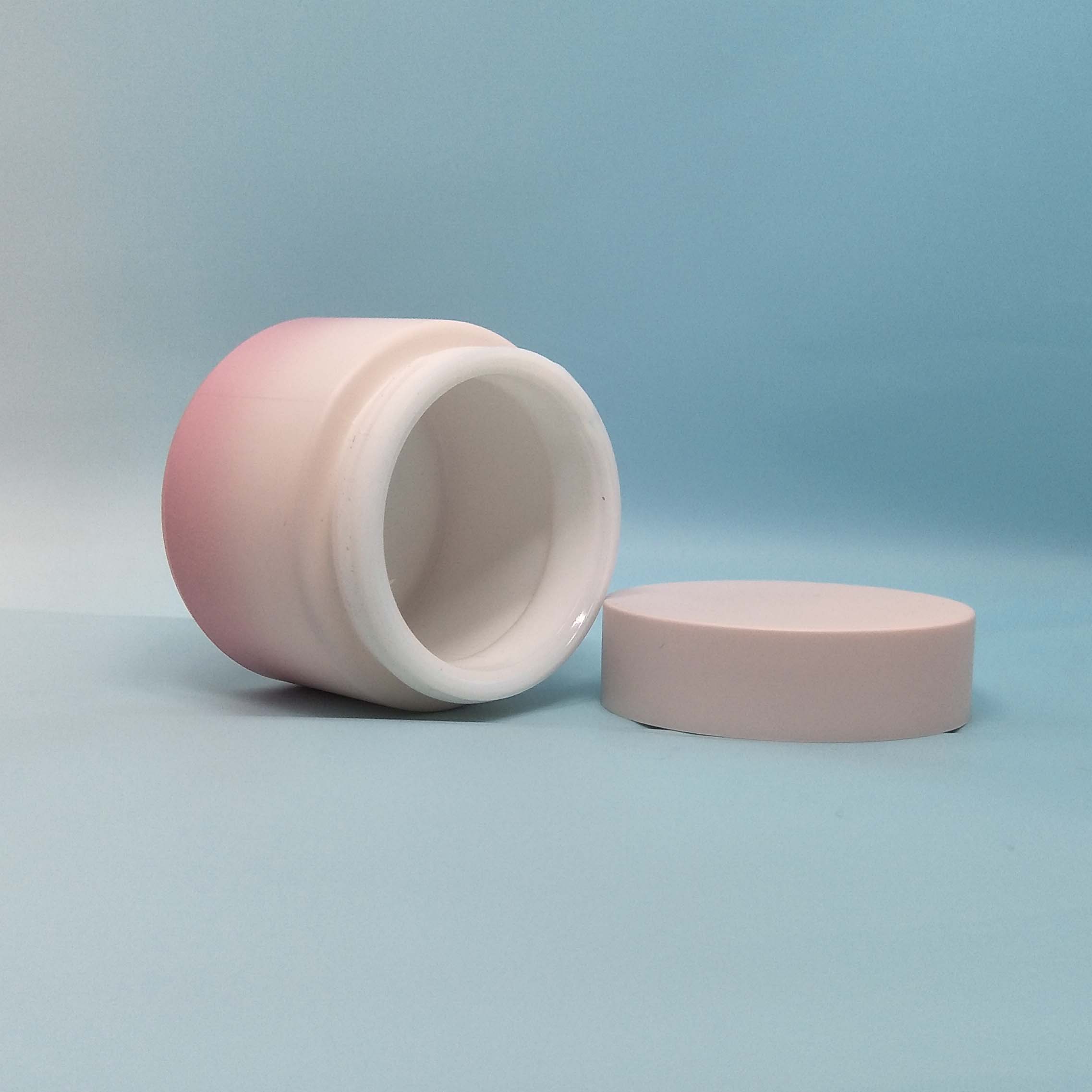 White Porcelain ceramic Cosmetic Jar painting pink jar for face cream 50g 60g