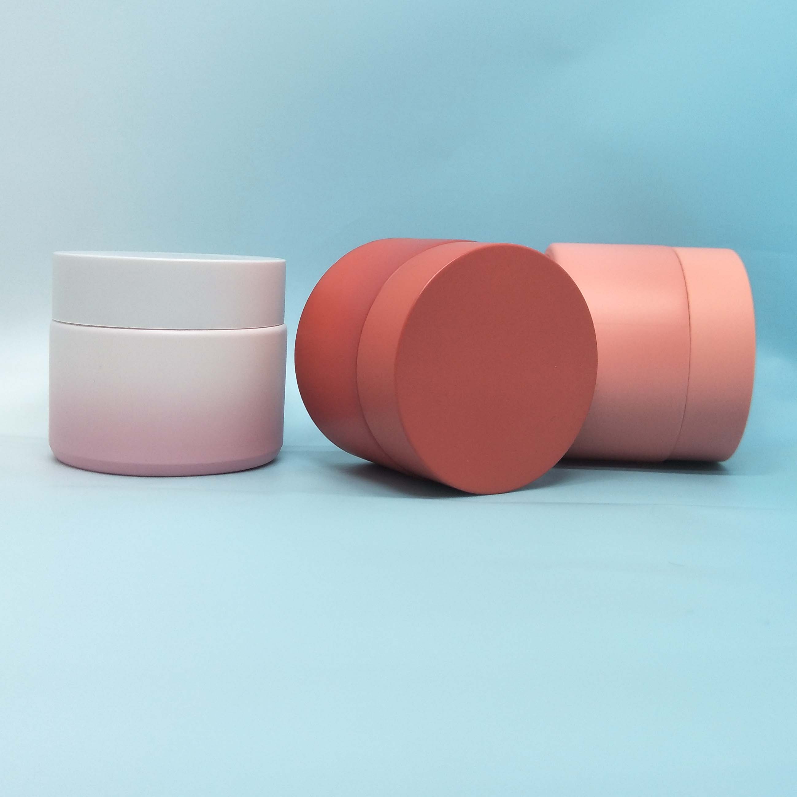 White Porcelain ceramic Cosmetic Jar painting pink jar for face cream 50g 60g