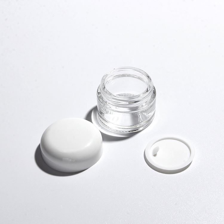 White Round 30g Clear Skin Care Face Cream Cosmetic Jars With Round Screw Cover Lid