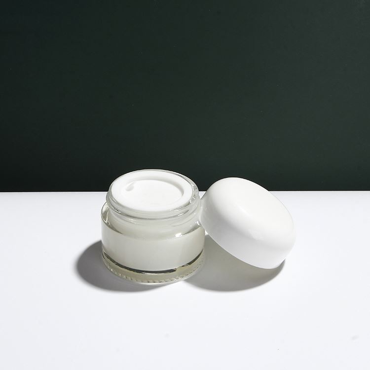 White Round 30g Clear Skin Care Face Cream Cosmetic Jars With Round Screw Cover Lid