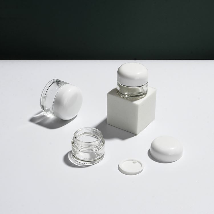 White Round 30g Clear Skin Care Face Cream Cosmetic Jars With Round Screw Cover Lid