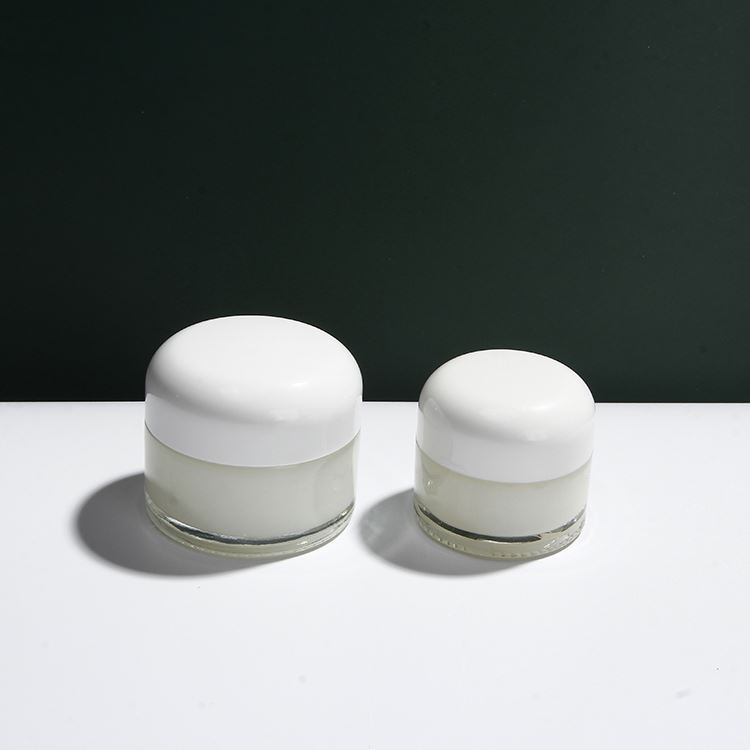 White Round 30g Clear Skin Care Face Cream Cosmetic Jars With Round Screw Cover Lid