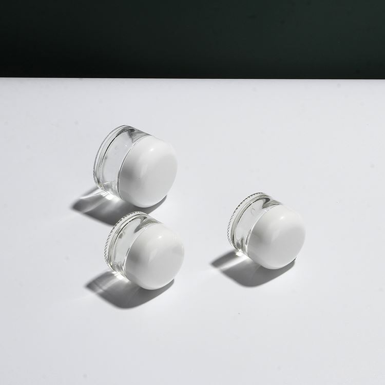 White Round 30g Clear Skin Care Face Cream Cosmetic Jars With Round Screw Cover Lid