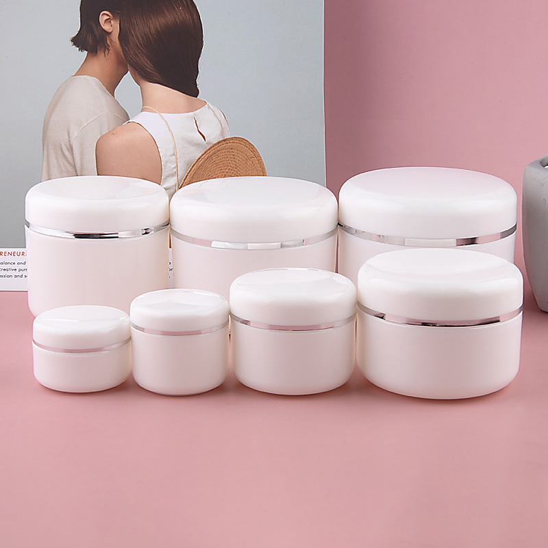 White Travel Face Cream container double wall pp jars cosmetic boxes for skincare