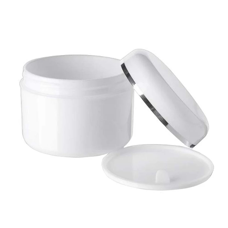 White Travel Face Cream container double wall pp jars cosmetic boxes for skincare