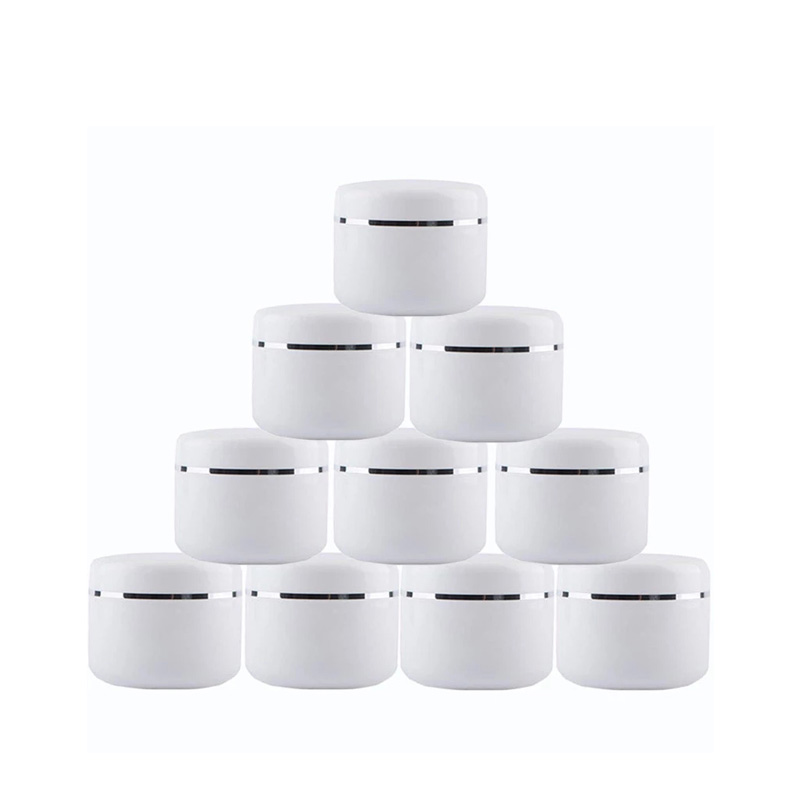 White Travel Face Cream container double wall pp jars cosmetic boxes for skincare