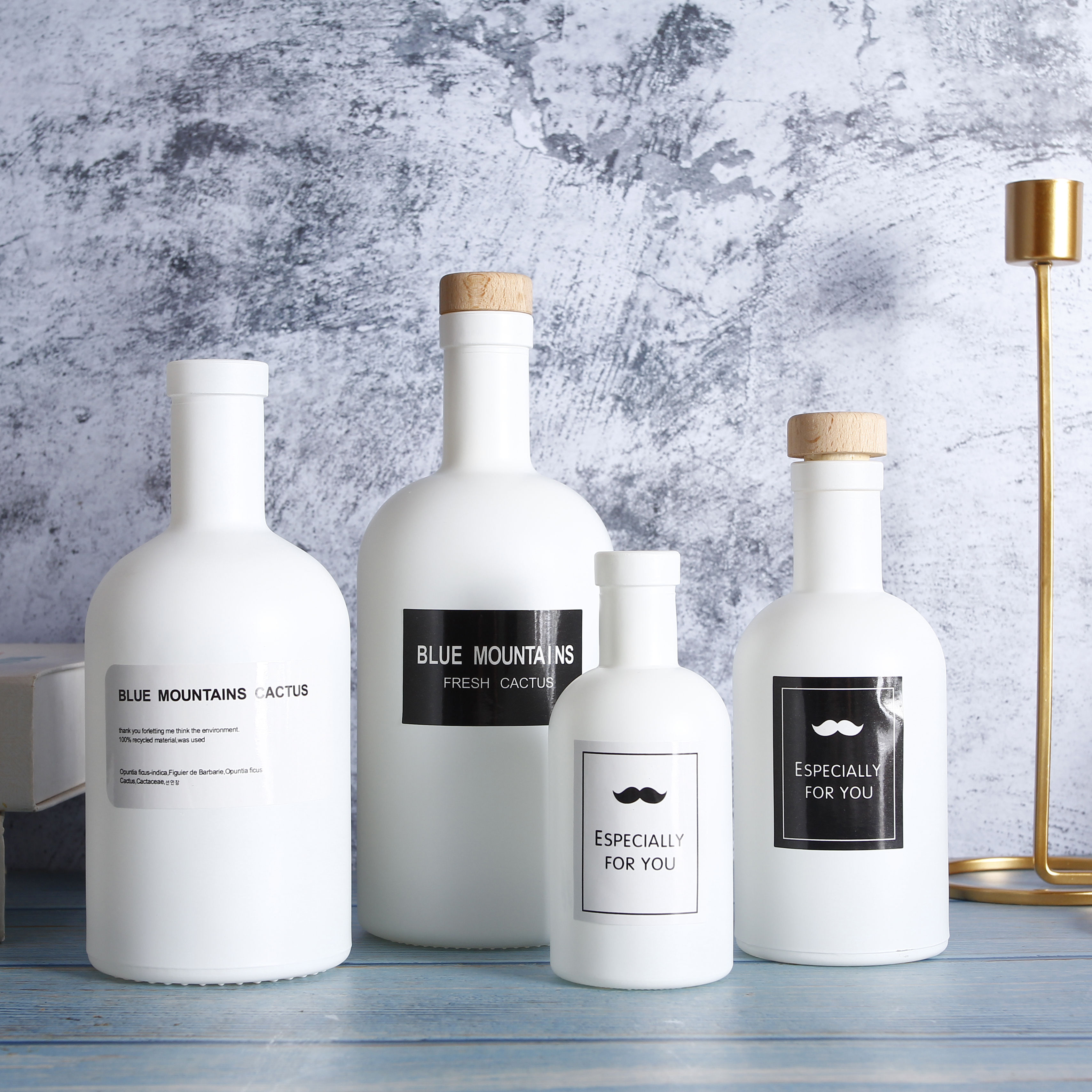 White Vodka Glass Bottle 200ml 375ml 500ml 750ml