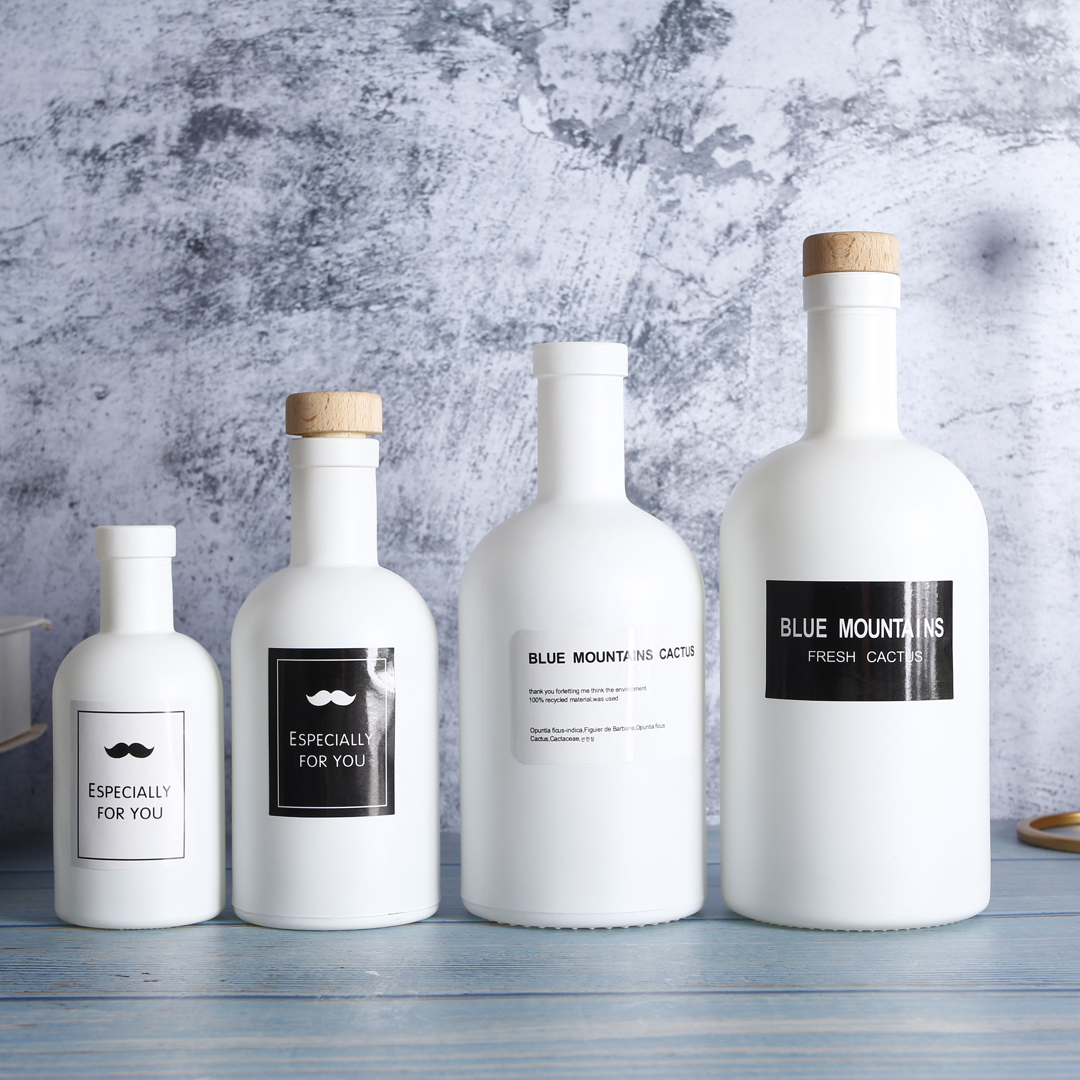 White Vodka Glass Bottle 200ml 375ml 500ml 750ml