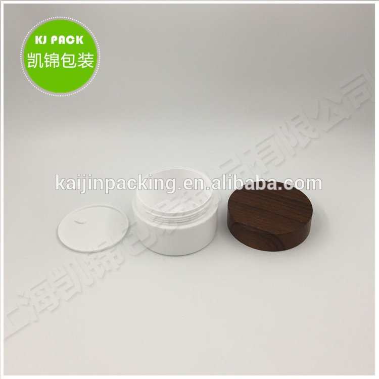 White ceramic cookie jar with bamboo lid 30g 50g