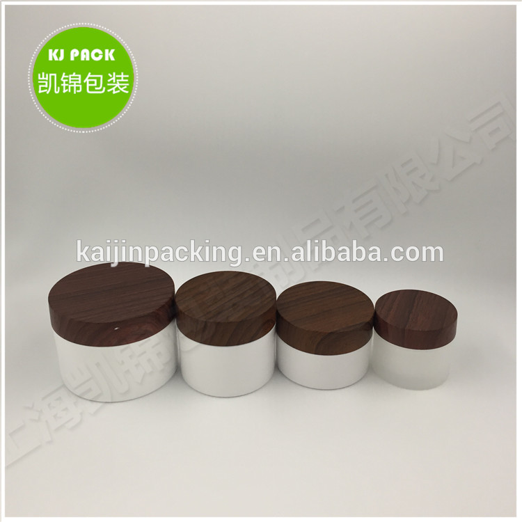 White ceramic cookie jar with bamboo lid 30g 50g