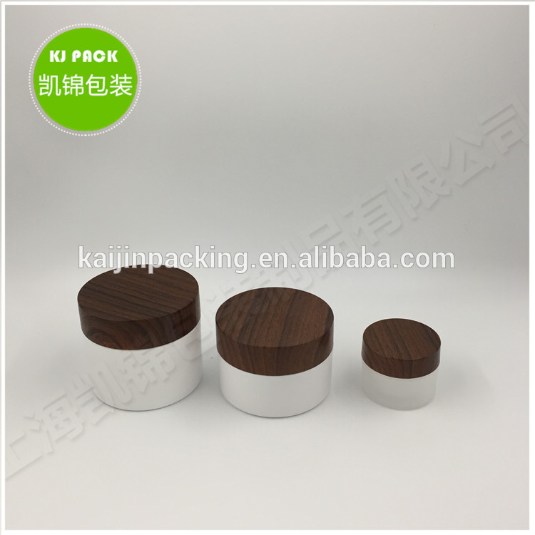 White ceramic cookie jar with bamboo lid 30g 50g