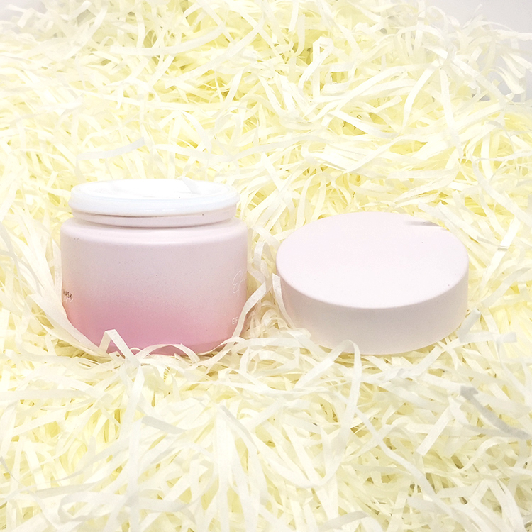 White ceramic cream container set 30ml 50ml 100ml pink frosted vary opal glass jar porcelain